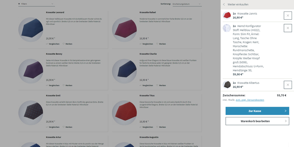 Hemdenkonfigurator Onlineshop, Bild 2 von 3
