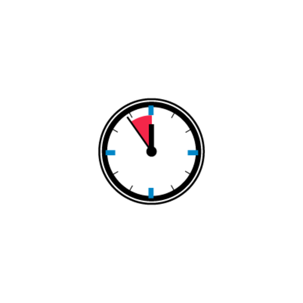 Darstellung einer Uhr mit einer markierten Zeitspanne