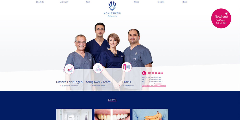 Königsweiß München Praxiseröffnung: Website Relaunch und Online Marketing, Bild 2 von 3