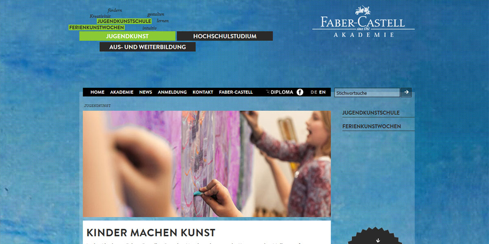 Website Relaunch Akademie Faber-Castell, Bild 2 von 3